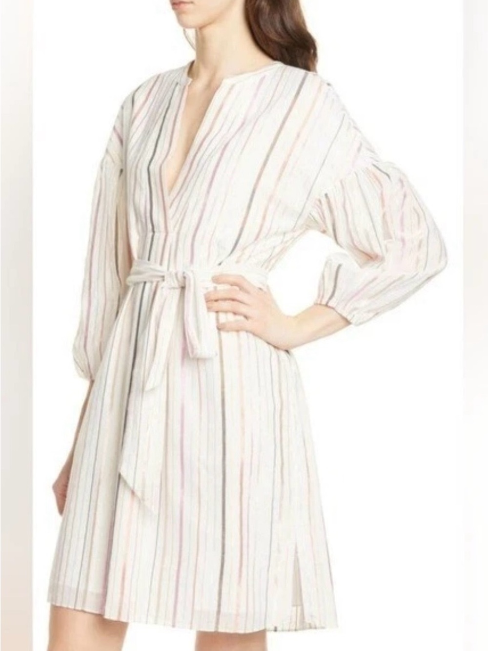 Joie Semra Metallic Striped Tunic Dress Size XS Long Sleeve Casual Graduation
